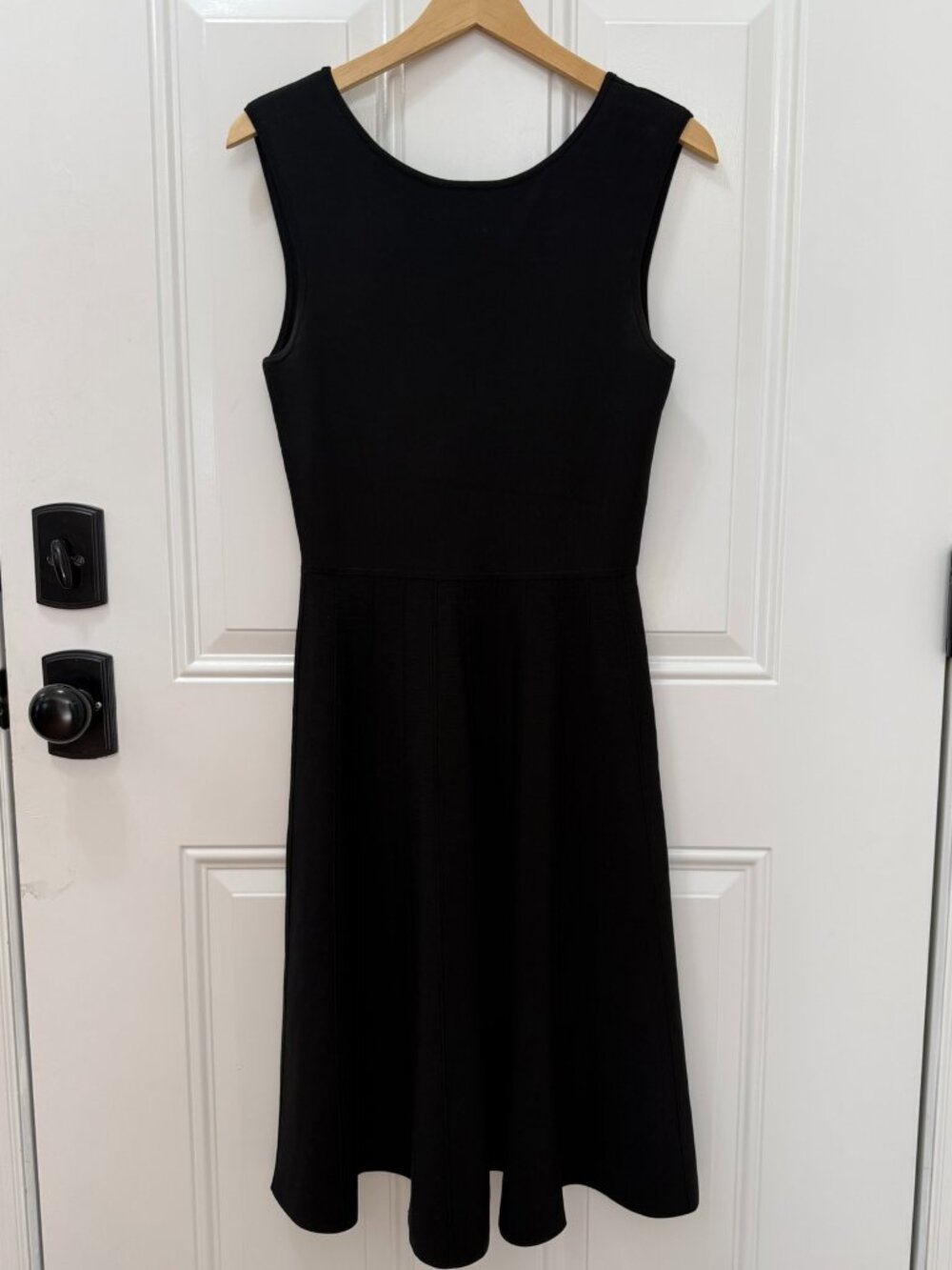 Hobbs "By Invitation"  Black Fit & Flare Dress V-Back Sleeveless Size 6